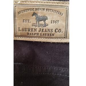 LAUREN JEANS CO. RALPH LAUREN BROWN DENIM STRAIGHT LEG JEANS SIZE 14 WIDE